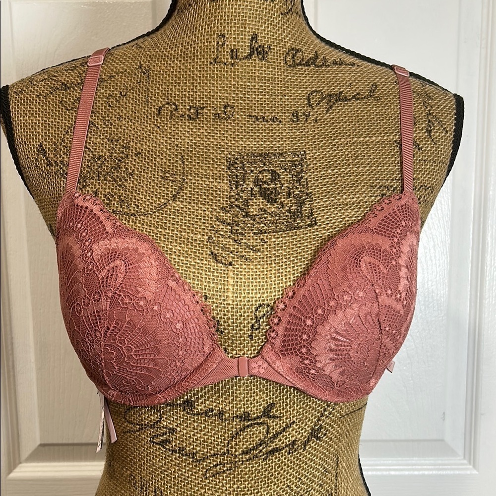 Victoria's Secret Lace Push-Up Bra in Dusty Rose Pink